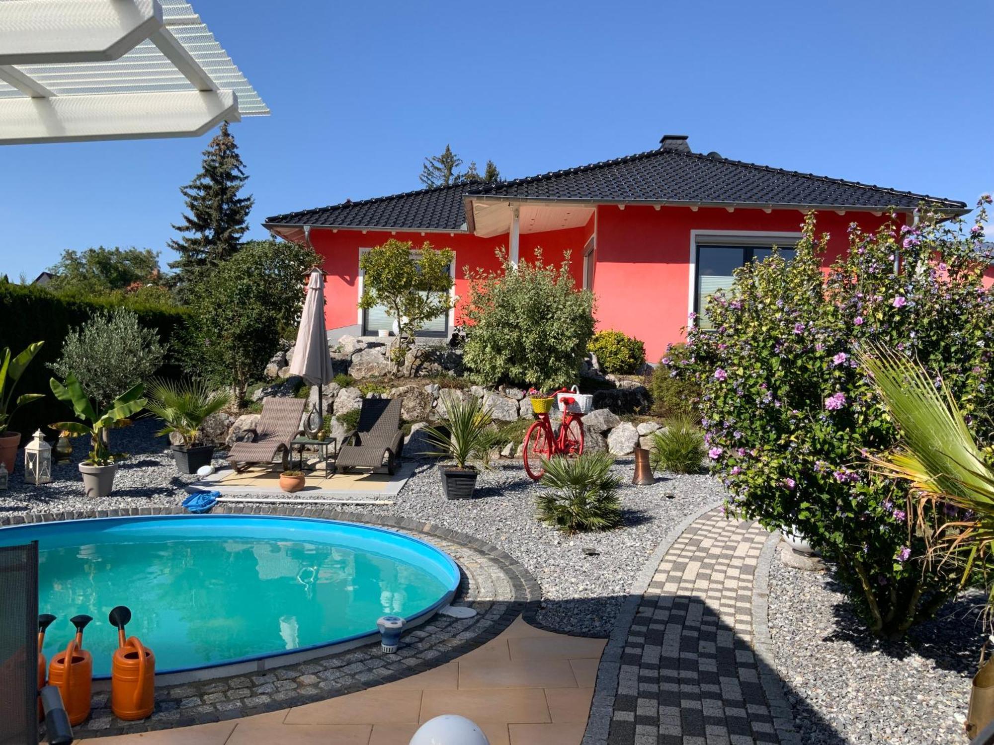 Ferienhaus Luebke, Gartenblick Mühlhausen Exteriör bild